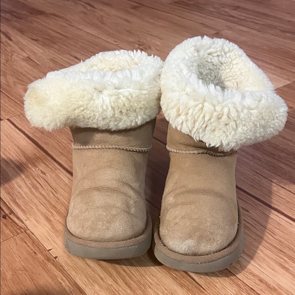 UGG Tan Shearling Fold-Over Boots